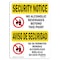 Signmission OSHA Security Sign, 10" Height, 14" Width, No Alcoholic Beverages Bilingual, Landscape OS-SN-D-1014-L-11578 - alternate 1
